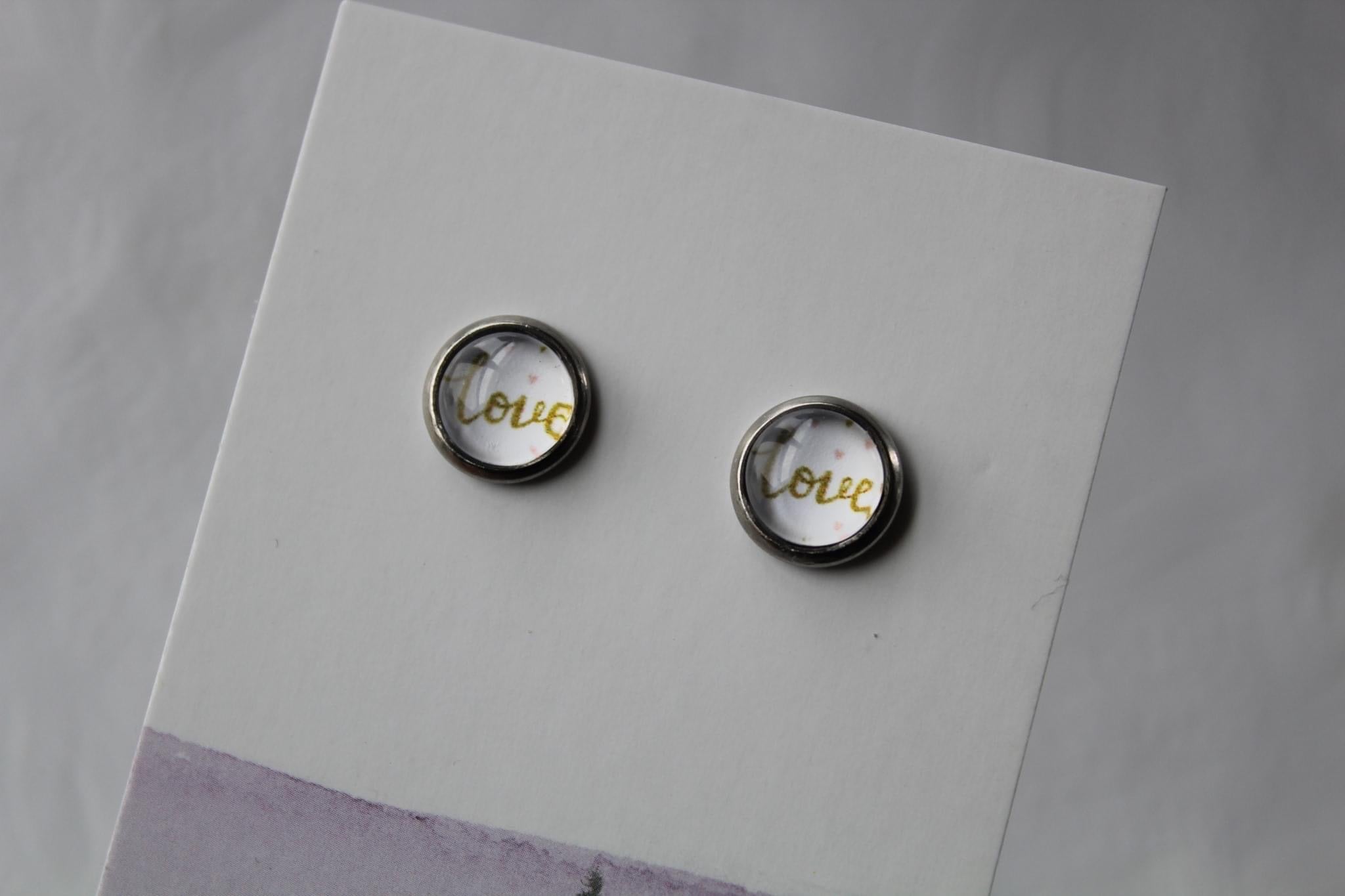 8mm Love Earrings