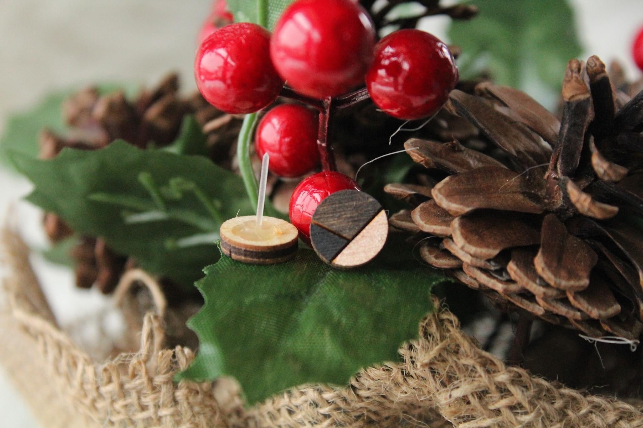 Rose Gold/Black Wood Earrings