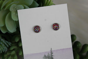 6mm Dark Pink Earrings