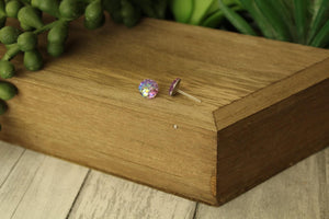8mm Purple Mermaid Earrings