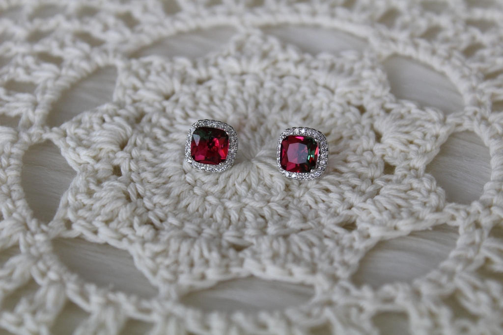 Ruby Sapphire Earrings