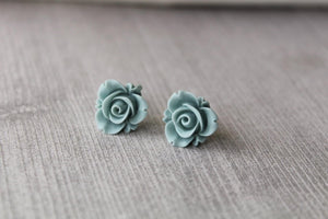 Mint Rose Earrings