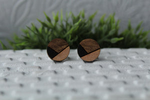Wood Black/Rose Gold Earrings