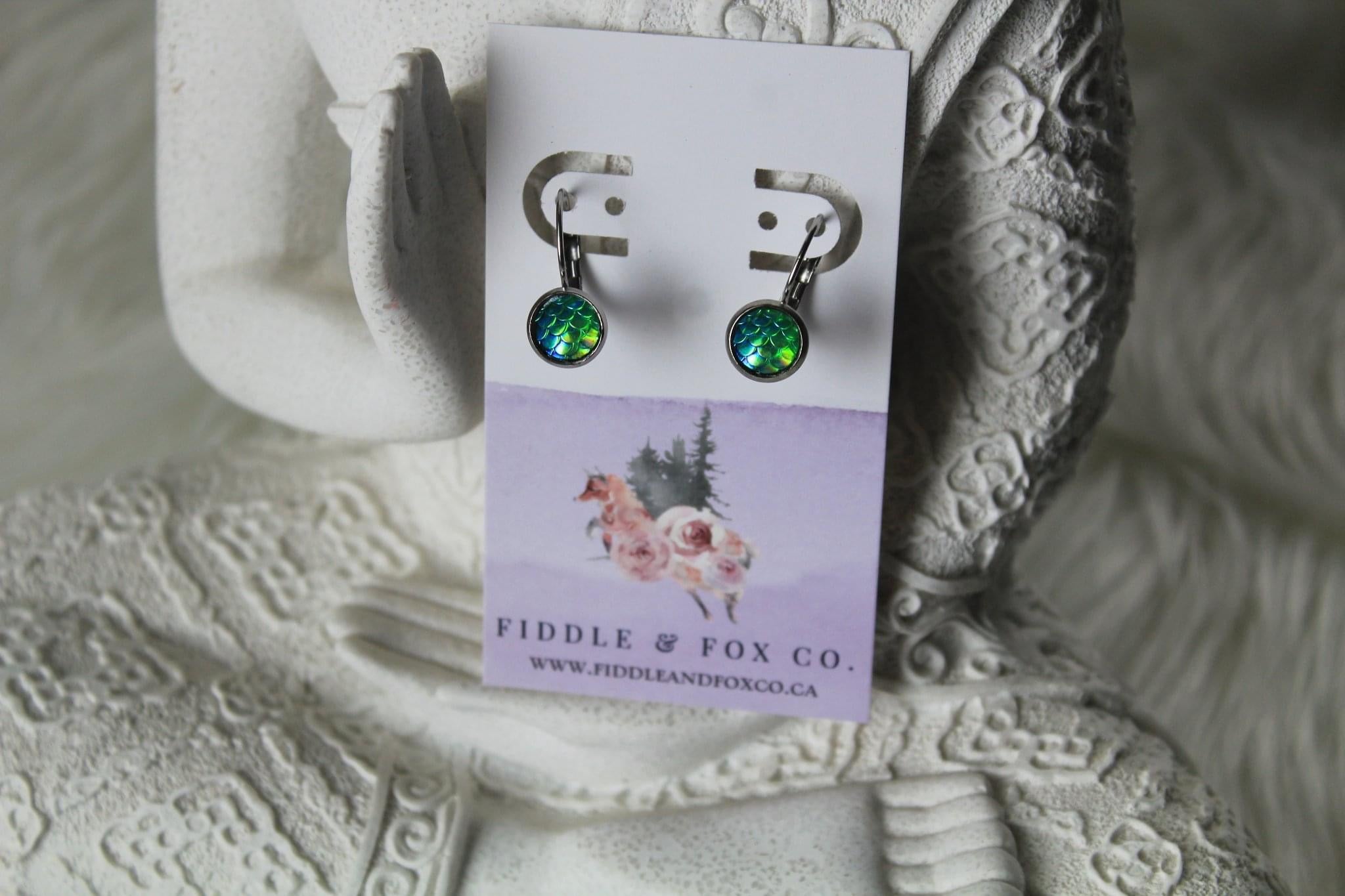 8mm Green Mermaid Earrings