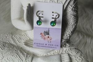 8mm Green Mermaid Earrings