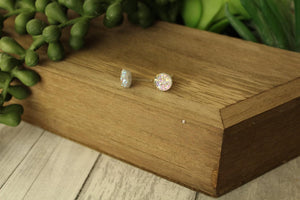 8mm Chunky Iridescent Earrings