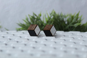 Wood Black/Silver Earrings