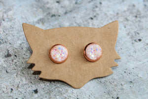 8mm Confetti In A Rose Gold Stud