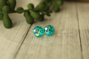 8mm Green Mermaid Earrings