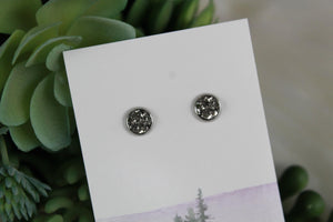 6mm Gunmetal Earrings