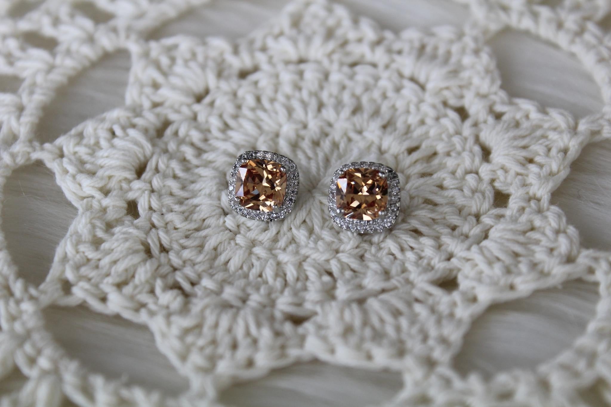 Rose Gold Sapphire Earrings