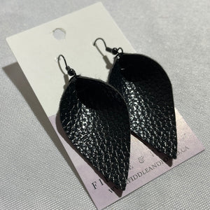 Black Leather Earrings