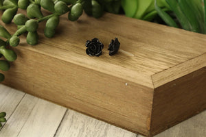 Black Flower Earrings