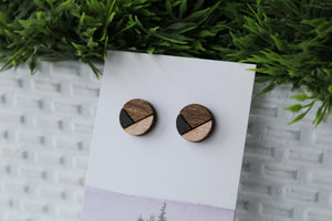 Wood Grey/Rose Gold Earrings