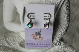 8mm Pink Mermaid Earrings