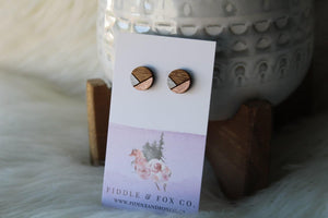 Wood Earrings Metallic Silver/Rose Gold