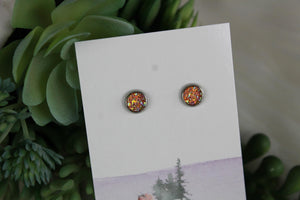 6mm Orange Earrings