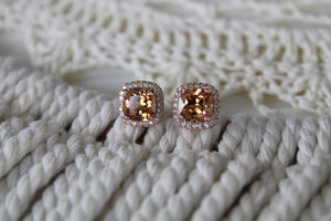 All Rose Gold Sapphire Earrings