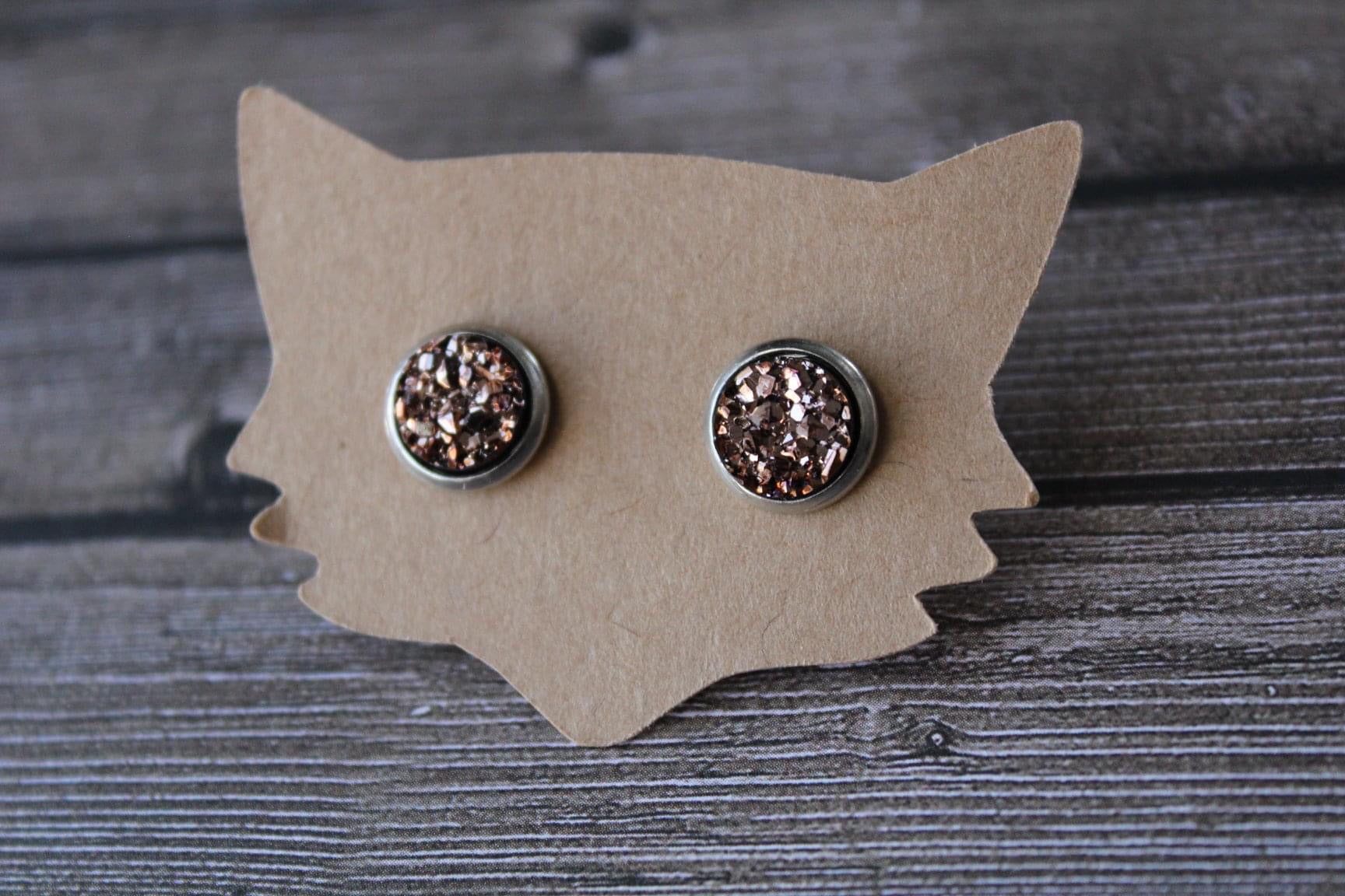 8mm Rose Gold In A Silver Stud