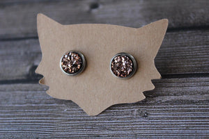 8mm Rose Gold In A Silver Stud
