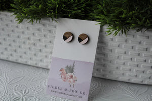 Wood Black/Pink Earrings