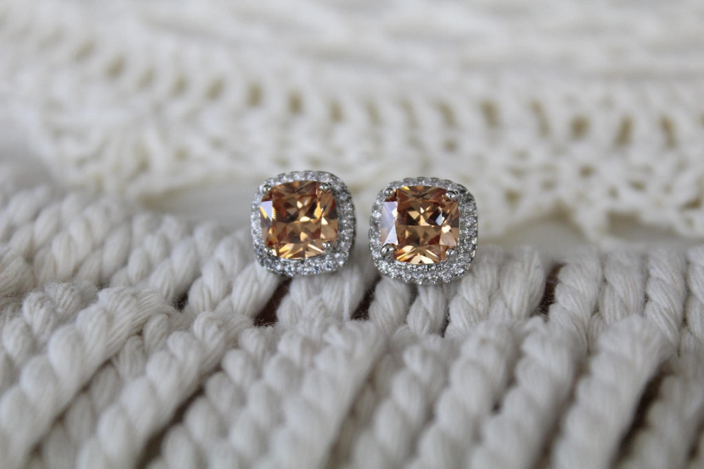 Rose Gold Sapphire Earrings