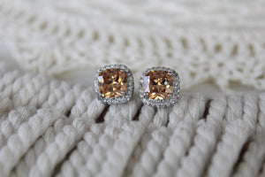 Rose Gold Sapphire Earrings