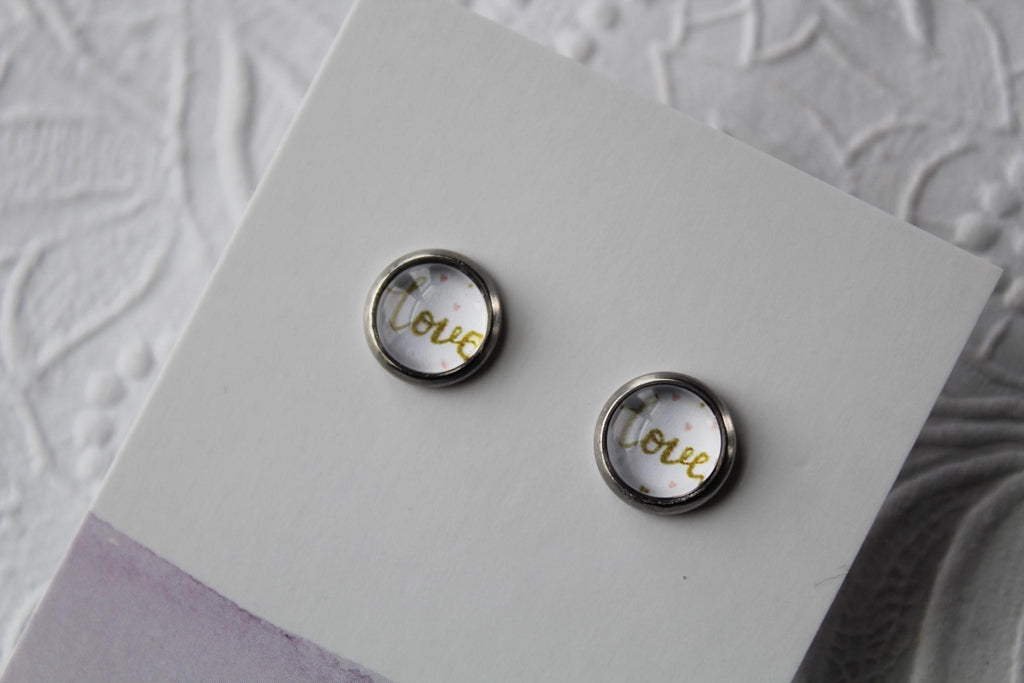 8mm Love Earrings